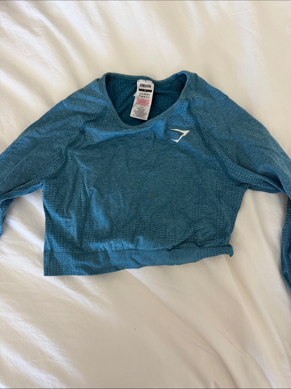 Gymshark Teal Seamless Long-Sleeve Crop Top